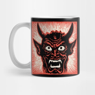 Lino Cut Devil Mug